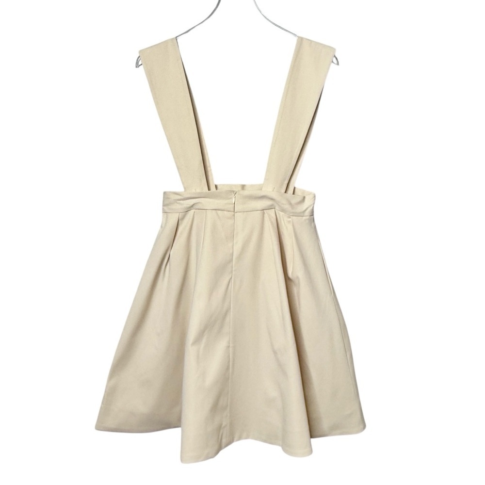 NWT ALEEZA Paris Marci 23 Cream Suspender Mini Skirt Pinafore Wmns Jumper Sz M - Picture 11 of 14